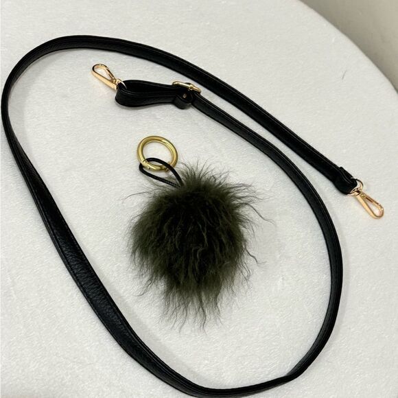 Olive Green Handmade Genuine Curly Shearling Top Handles Bag/Crossbody - Picture 16 of 16